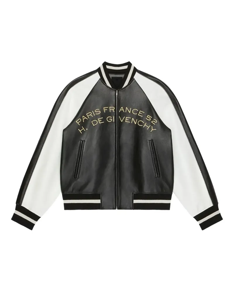 Givenchy Collegejacke aus Nappaleder mit Kronleuchter- und Schlangenstickerei - Schwarz Schwarz