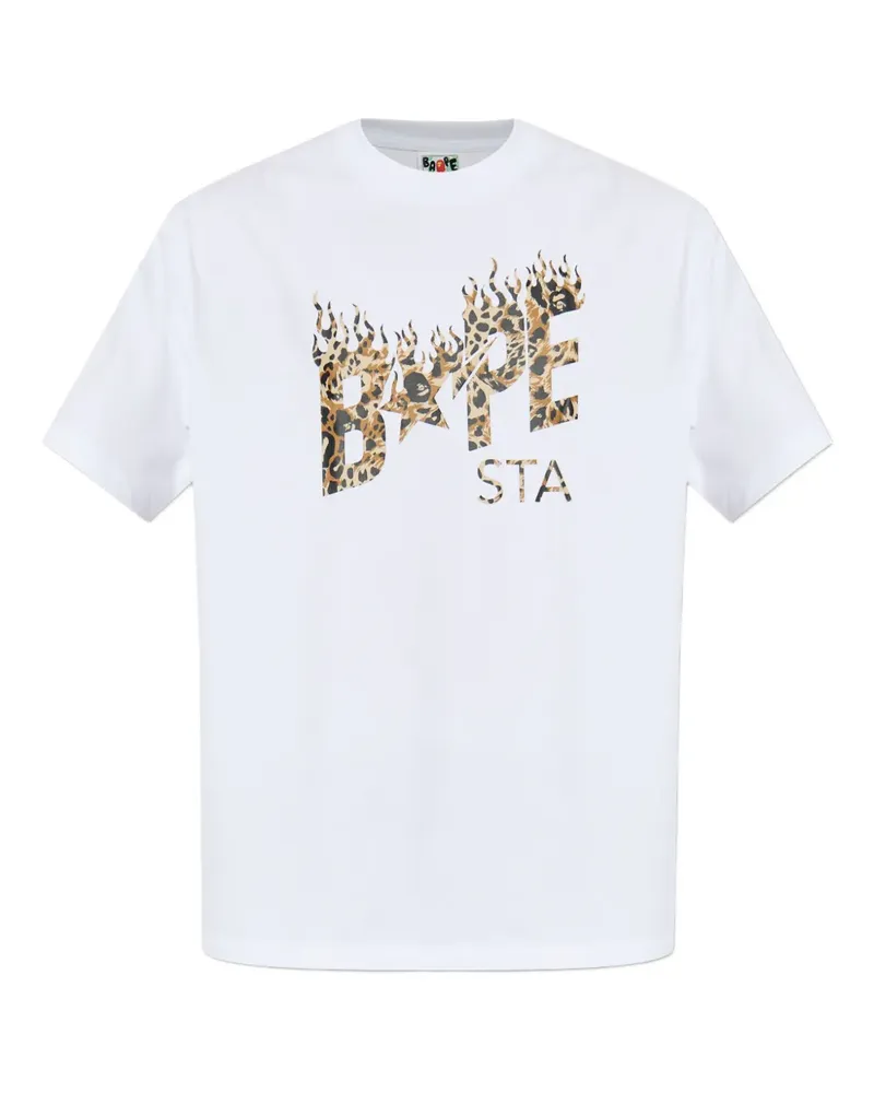 BAPE Bape STA T-Shirt mit Leoparden-Print - Weiß Weiß