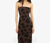 Maxikleid mit Perlen - Braun