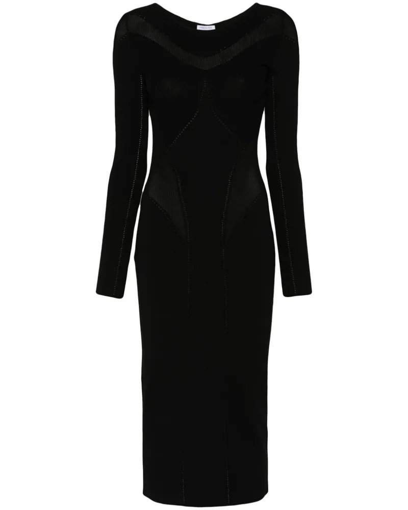 Patrizia Pepe Perforiertes Midikleid - Schwarz Schwarz