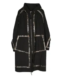 Boris Bidjan Saberi zip-up hooded parka Schwarz