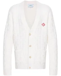 Casablanca Paris Column Cardigan mit Ziernähten Weiß