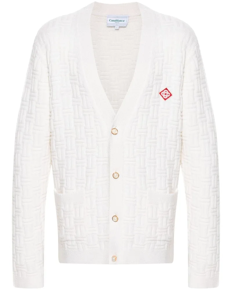 Casablanca Paris Column Cardigan mit Ziernähten - Weiß Weiß