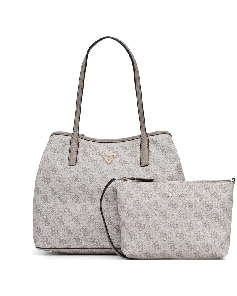 Guess Victtoria monogram-pattern logo-plaque tote bag - Grau Grau