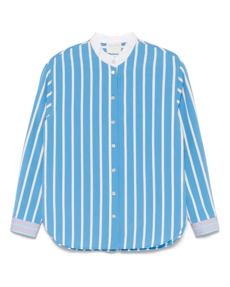 forte_forte Gestreiftes Hemd - Blau Blau