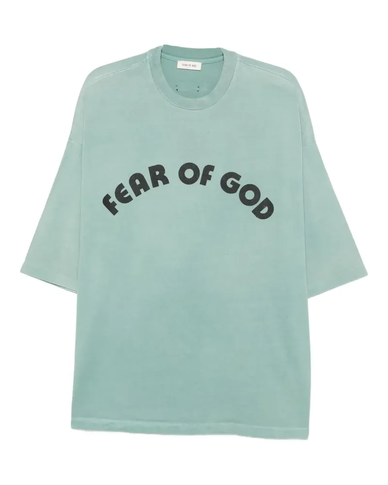 Fear of God logo-print short-sleeve T-shirt - Nude Nude