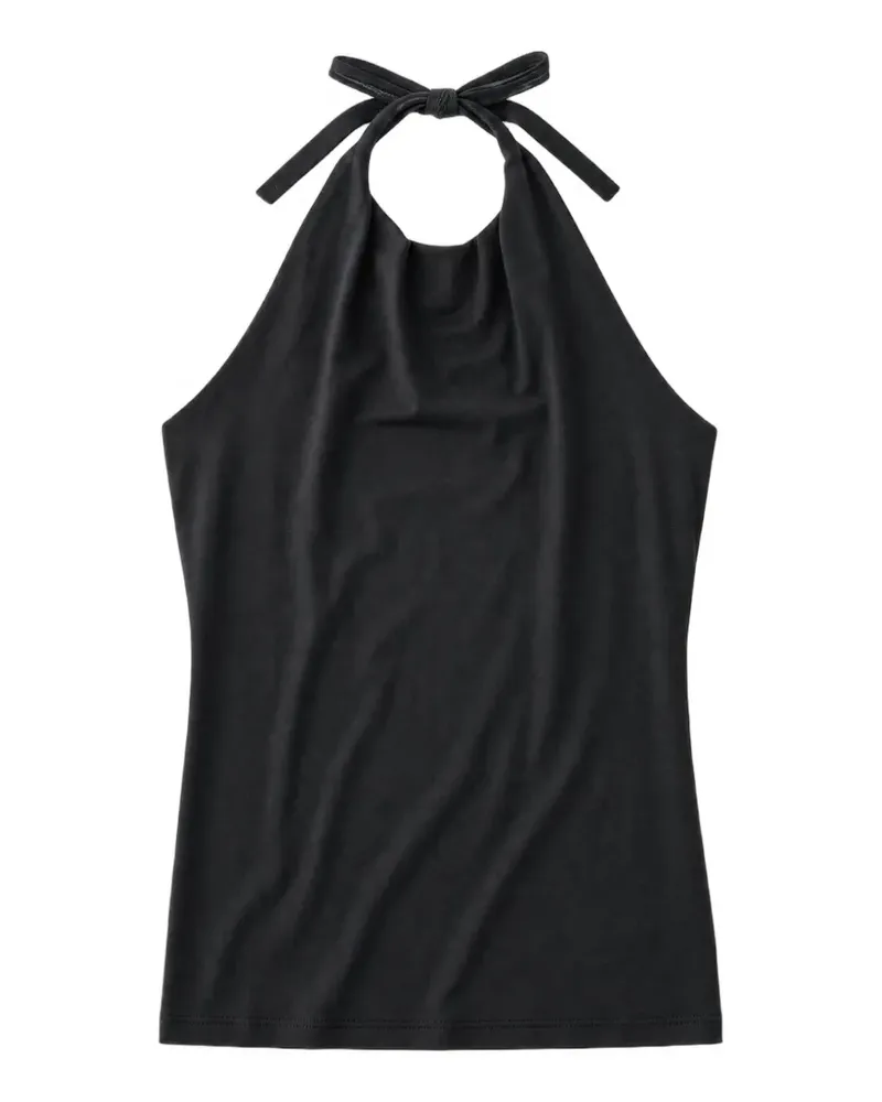 AMOMENTO halterneck cowl-neck top - Schwarz Schwarz