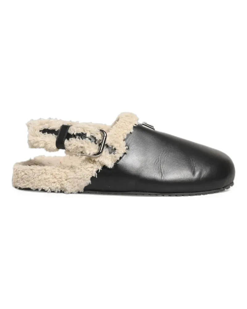 Dolce & Gabbana Sandalen mit Shearling-Futter - Schwarz Schwarz