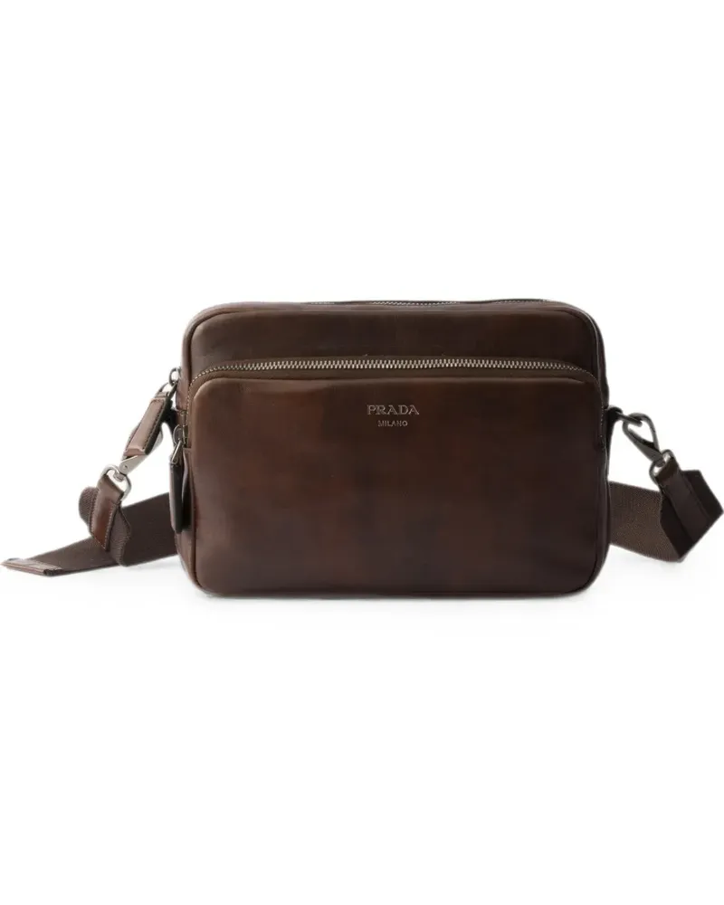 Prada Schultertasche aus Leder - Braun Braun