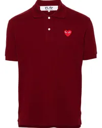 Comme des Garçons Poloshirt mit Herz-Patch Rot