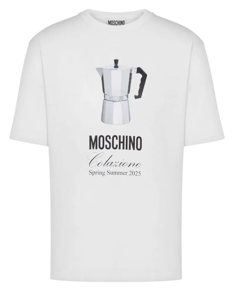 Moschino T-Shirt mit Slogan-Print - Weiß Weiß