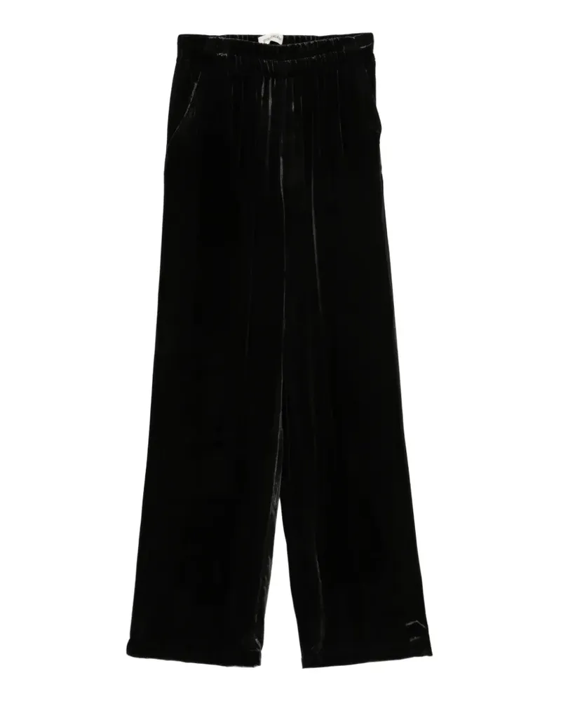 Gentry Portofino velvet elasticated-waistband palazzo pants - Schwarz Schwarz