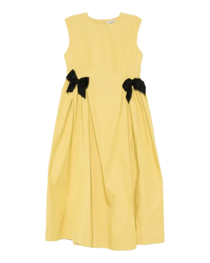 Parlor bow-detail sleeveless midi dress - Gelb Gelb