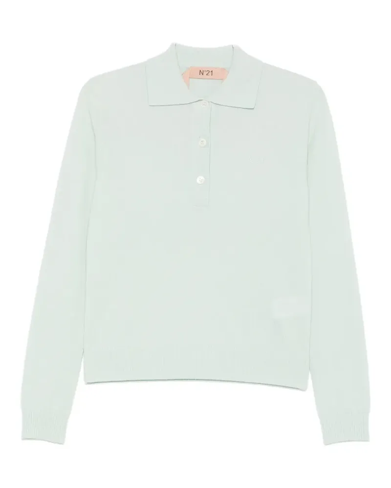 N° 21 logo-embroidered polo top - Grün Grün