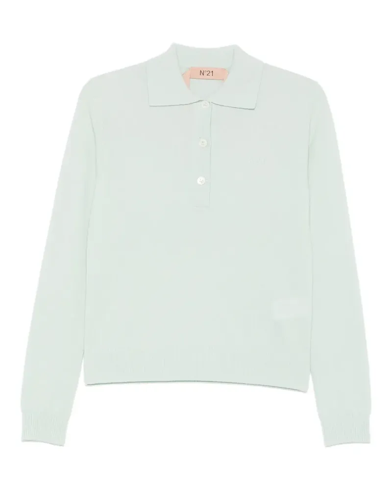 N° 21 logo-embroidered polo top - Grün Grün