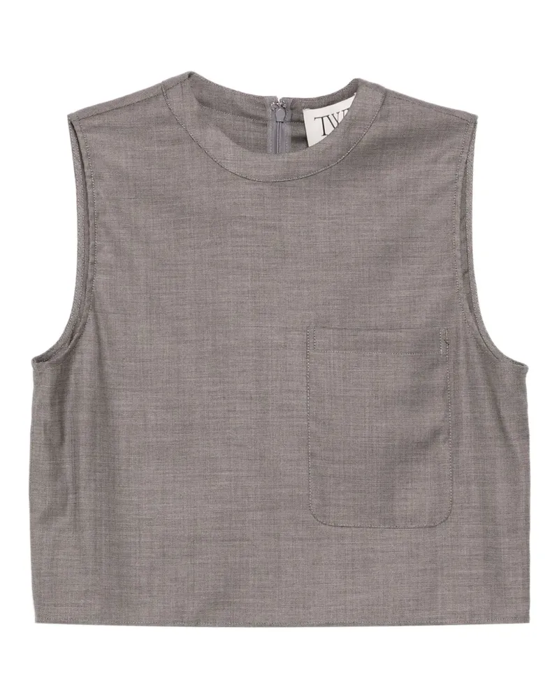 TWP Cropped-Tanktop - Grau Grau
