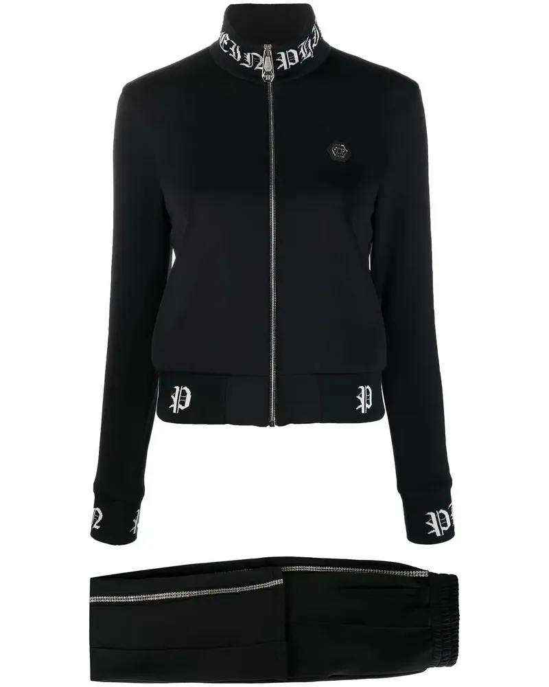 Philipp Plein Jogginganzug mit Gotik-Logo - Schwarz Schwarz