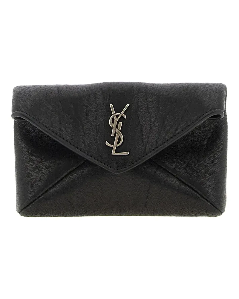 Saint Laurent Kleine Cassandre Clutch mit Druckknöpfen - Schwarz Schwarz