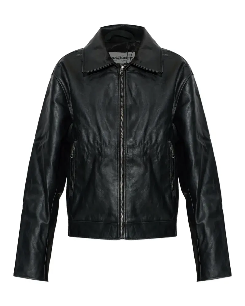 Carne Bollente embroidered leather jacket - Schwarz Schwarz
