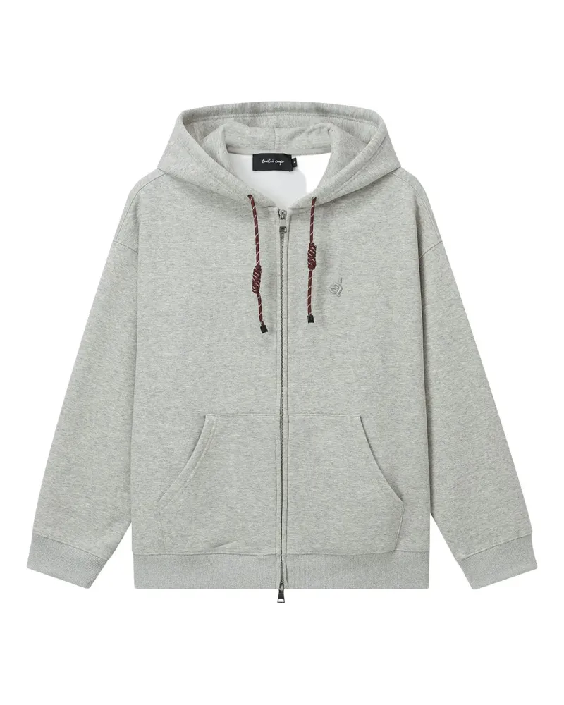 Tout a Coup drawstring-hood zip-up hoodie - Grau Grau