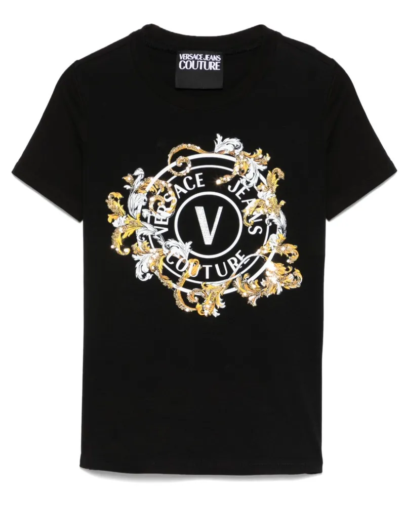 Versace Jeans T-Shirt mit Logo-Print - Schwarz Schwarz
