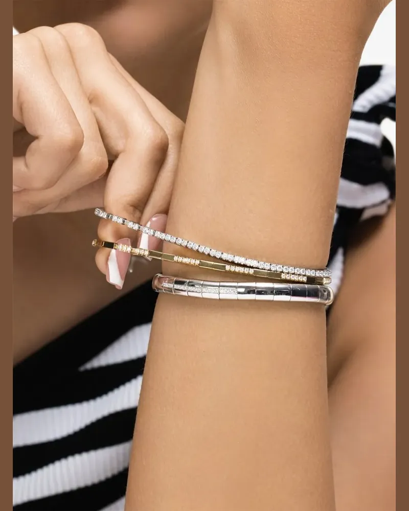 Roberto Demeglio Erweiterbares Tennisarmband mit Diamanten - Silber Silber