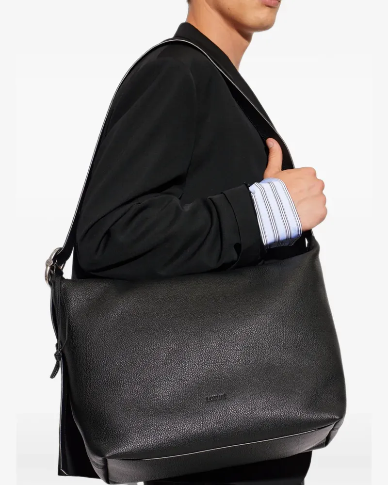 Loewe large Loop leather shoulder bag - Schwarz Schwarz