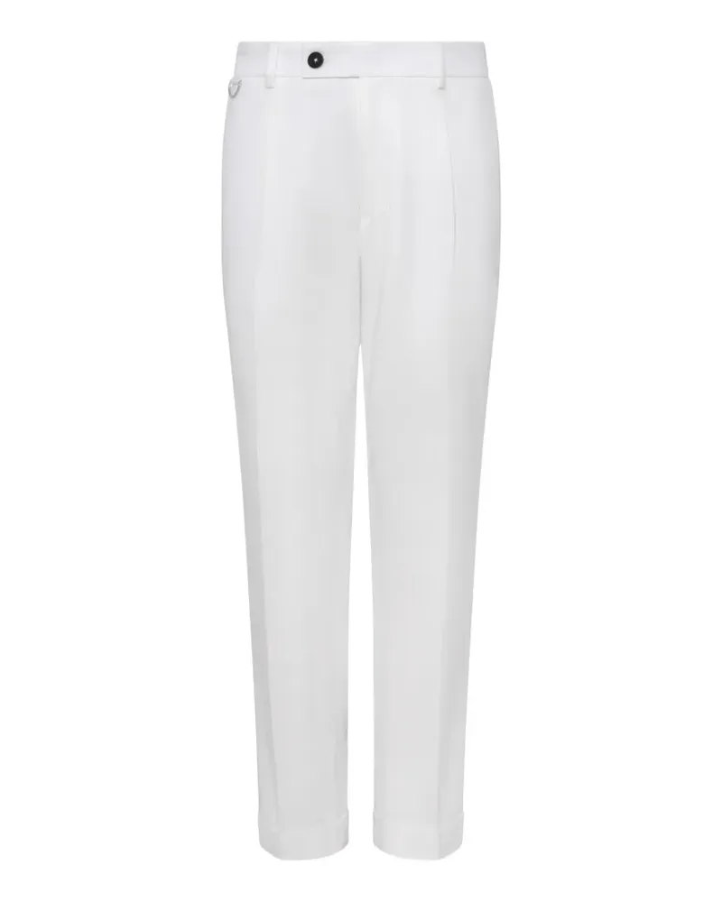 Low Brand pressed-crease button-fastening trousers - Weiß Weiß