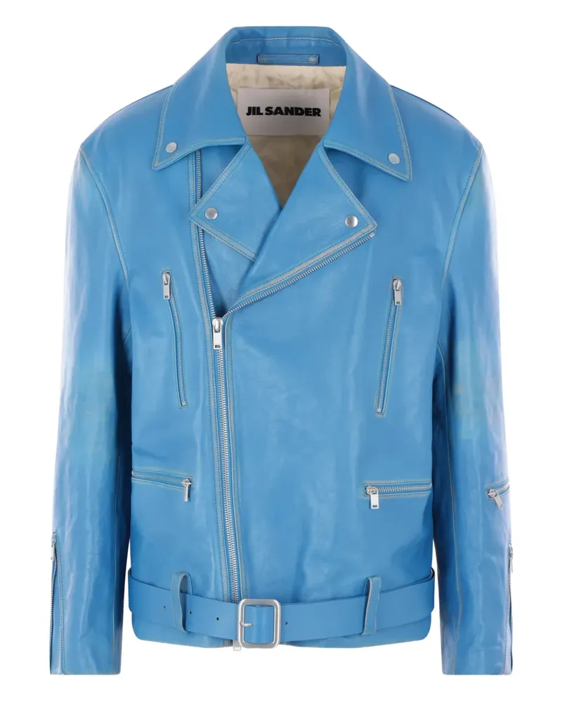 Jil Sander zip belted jacket - Blau Blau