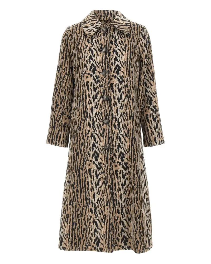 RIXO Milly Mantel mit Animal-Print - Nude Nude