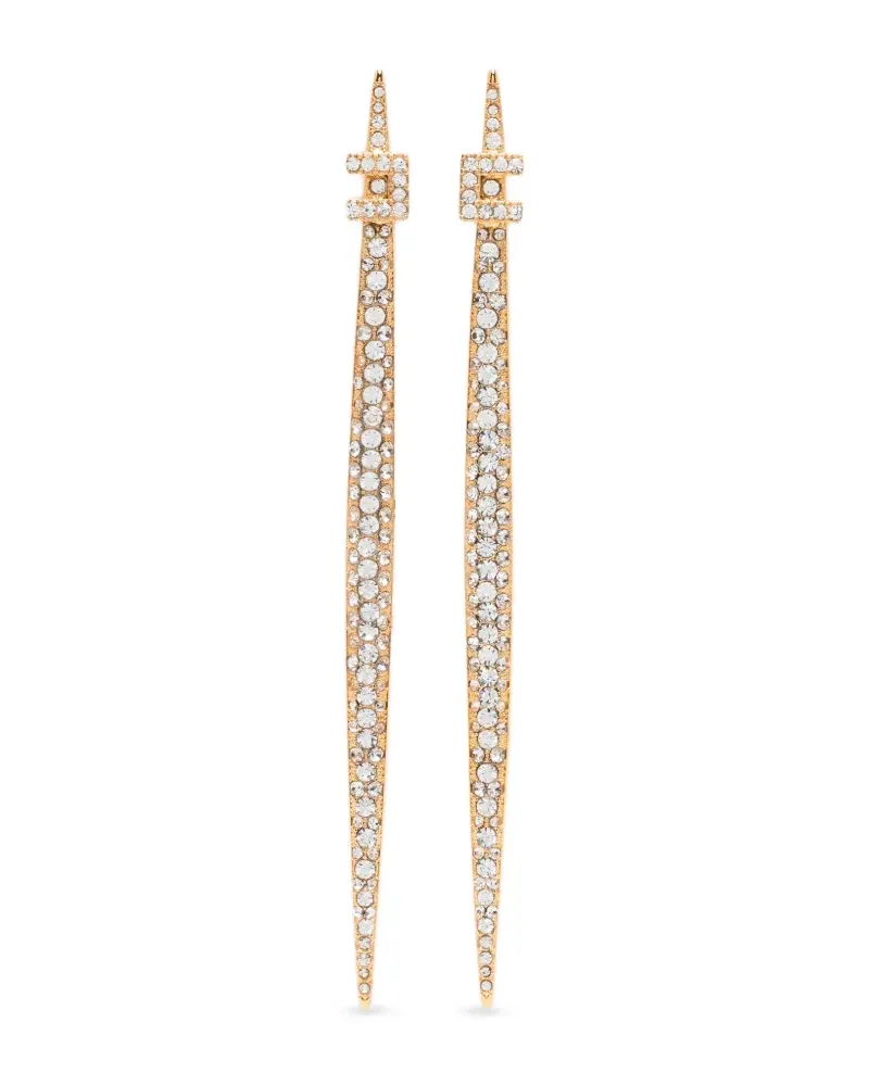 Elisabetta Franchi crystal-embellished drop earrings - Gold Gold