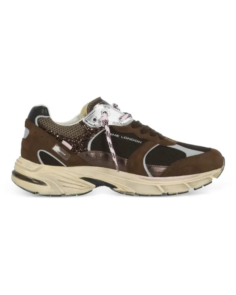 Crime Fugitive 9094 Low-Top-Sneakers mit Einsätzen - Braun Braun