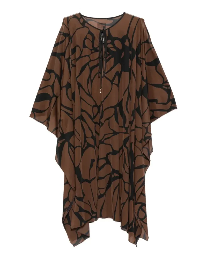 FISICO-Cristina Ferrari abstract-print cold-shoulder mini dress - Braun Braun