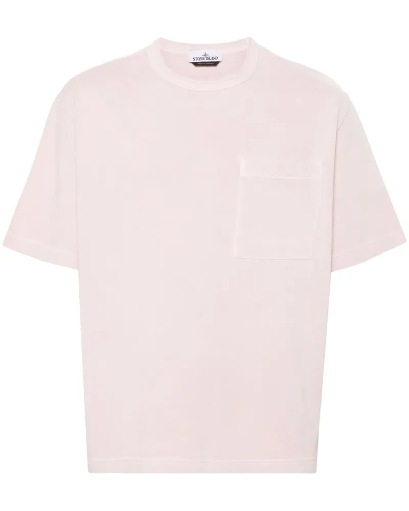 Stone Island T-Shirt mit Logo-Print - Rosa Rosa