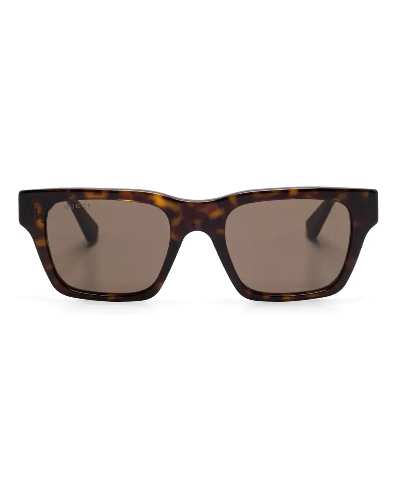 Gucci Sonnenbrille mit eckigem Gestell - Braun Braun
