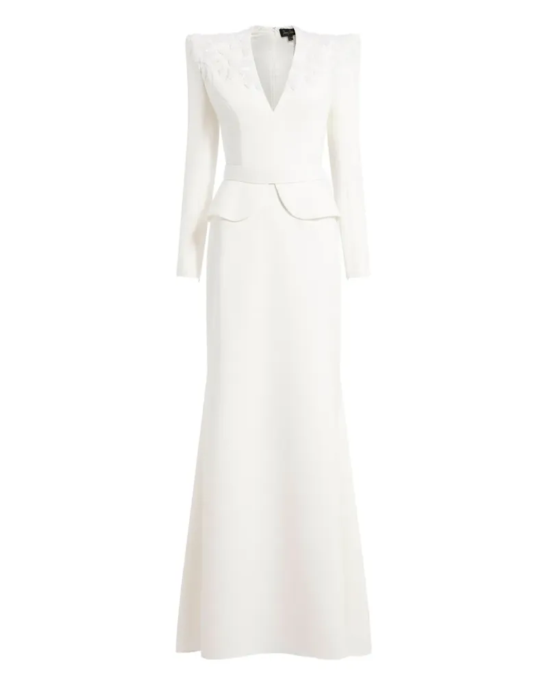 Jenny Packham Night Flowering beaded maxi dress - Weiß Weiß