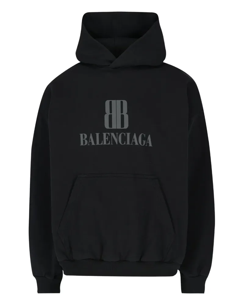 Balenciaga Hoodie mit Logo - Schwarz Schwarz
