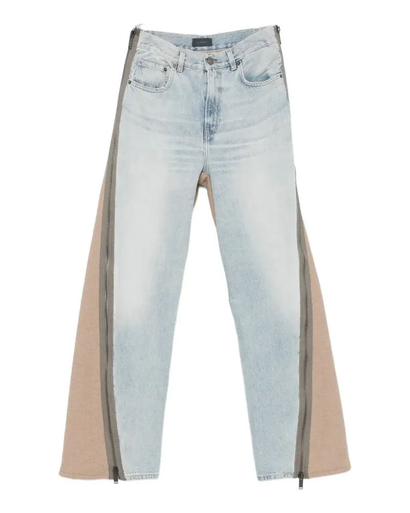 Haikure zip-detail panelled jeans - Blau Blau