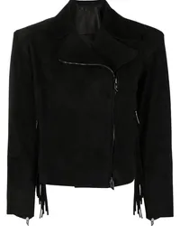 Salvatore Santoro Bikerjacke mit Fransen Schwarz