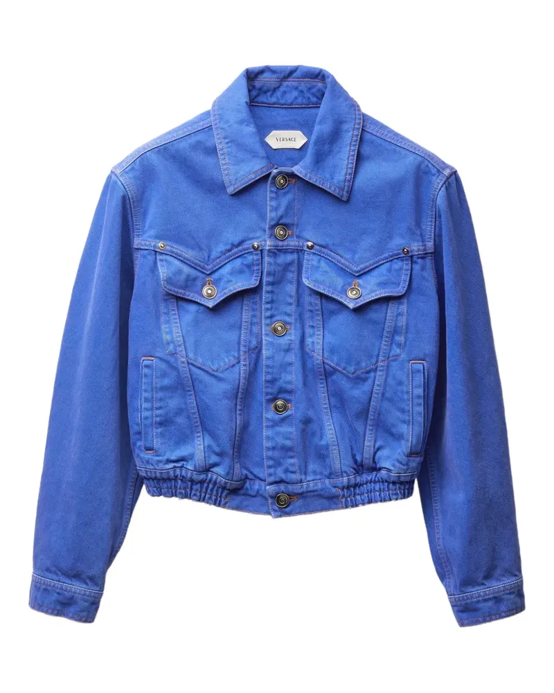 Versace Cropped-Jacke mit Knöpfen - Blau Blau