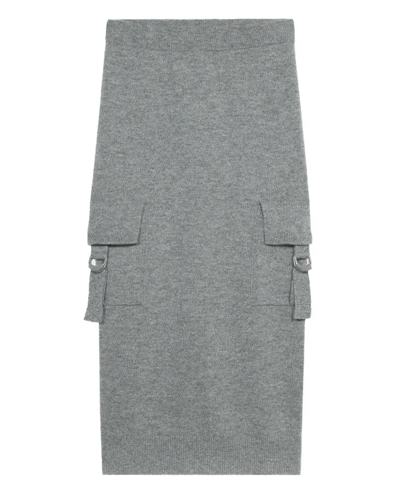 Blumarine Midirock mit aufgesetzten Taschen - Grau Grau