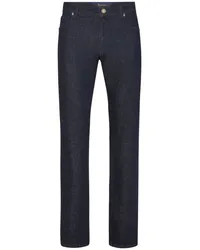 Billionaire Halbhohe Straight-Leg-Jeans Blau