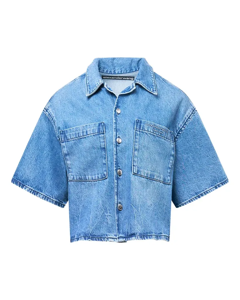 Alexander Wang cropped short-sleeve shirt - Blau Blau