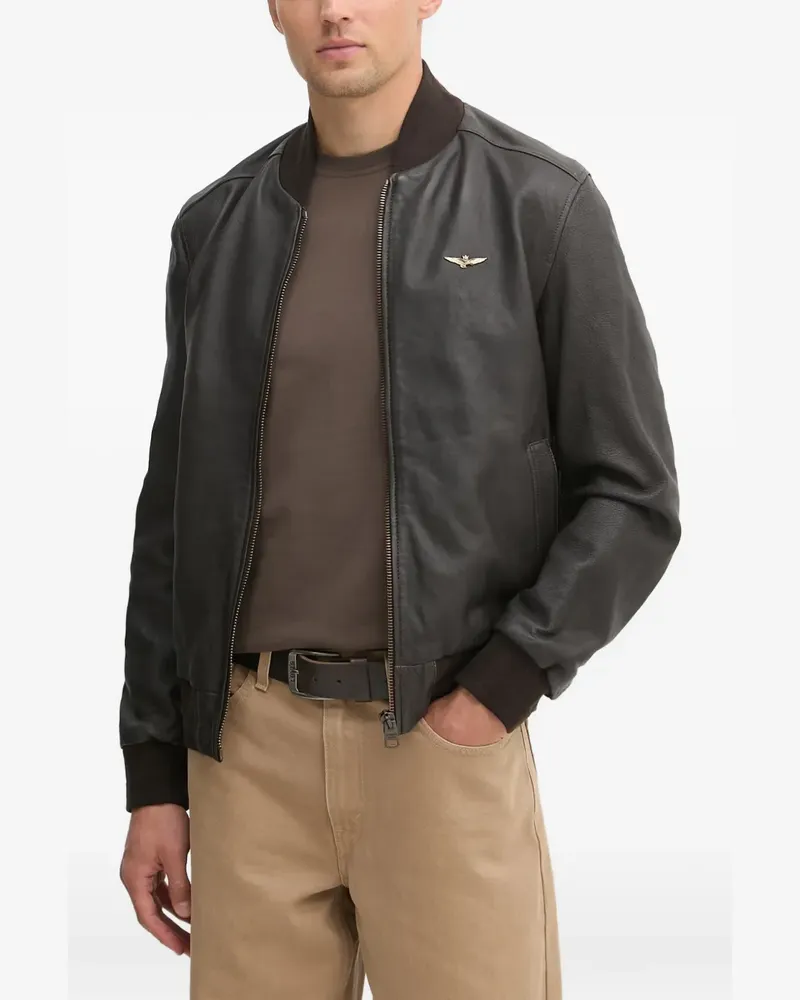 Aeronautica Militare Jacke mit Logo-Schild - Braun Braun