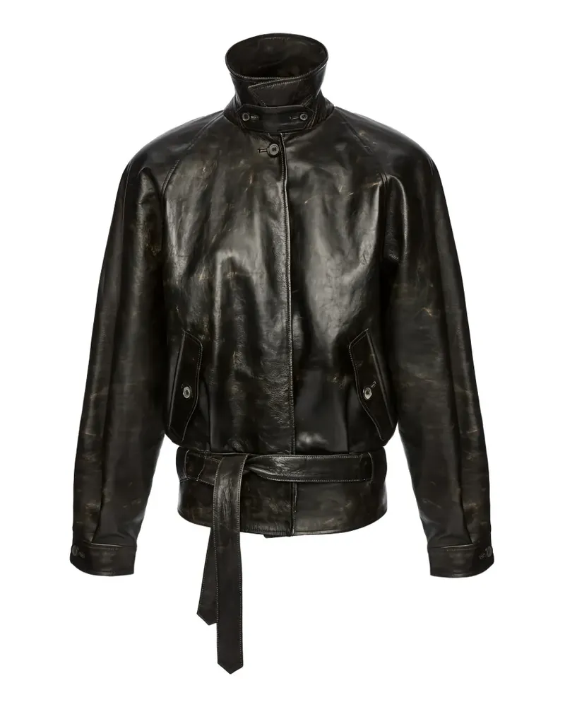 Magda Butrym belted stand-collar coat - Schwarz Schwarz