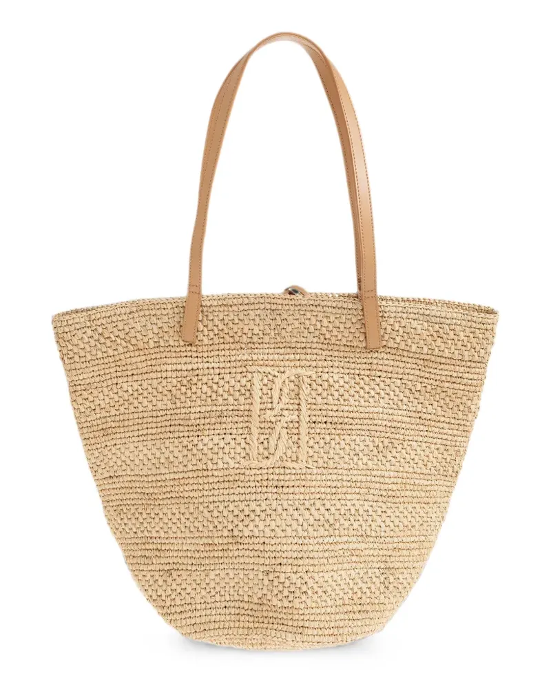 By Malene Birger Mirabell woven shoulder bag - Nude Nude