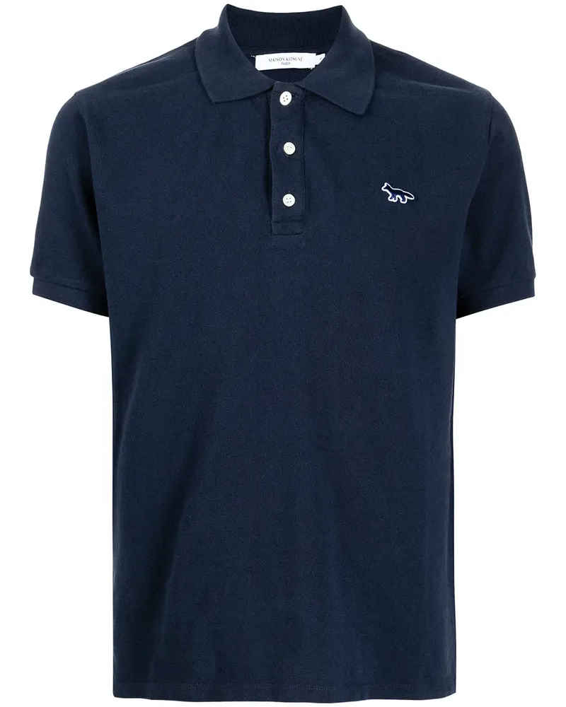 Kitsuné Poloshirt mit Logo-Stickerei - Blau Blau