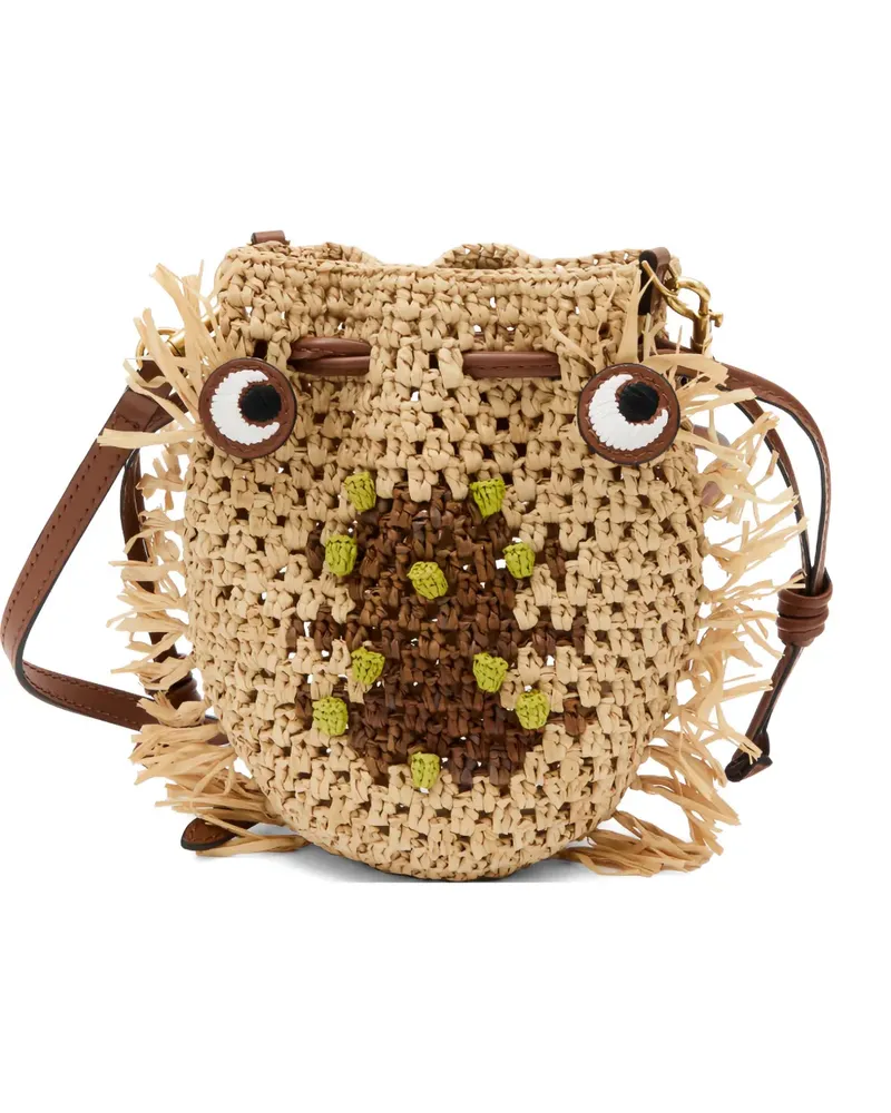Anya Hindmarch Creatures raffia bucket bag - Nude Nude