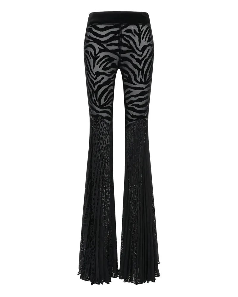 Roberto Cavalli Ray of Gold-print flared trousers - Schwarz Schwarz