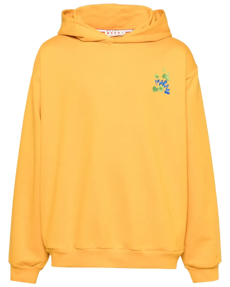 Marni Hoodie mit Dripping-Print - Orange Orange
